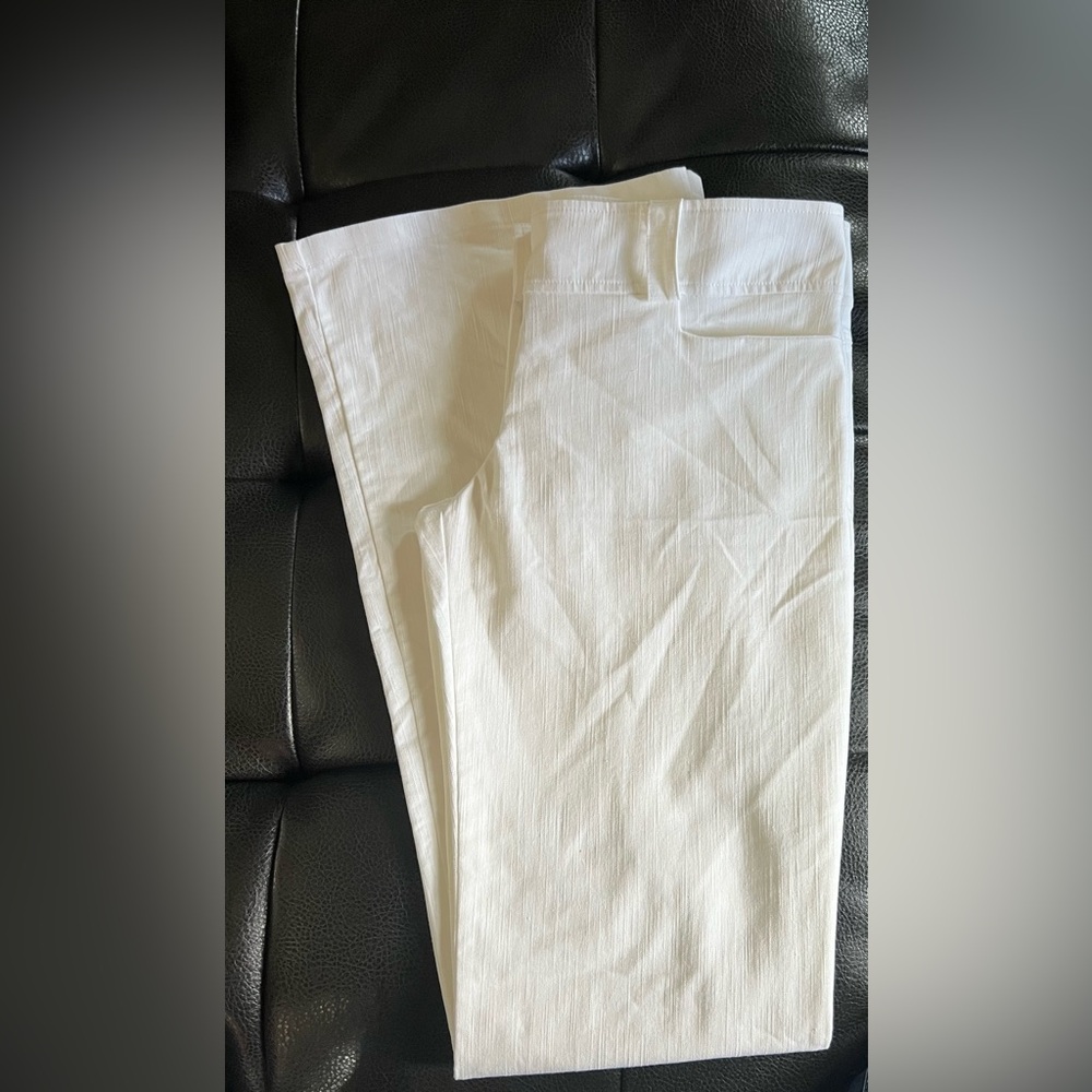 Extra Long Low Rise Flare White Pants